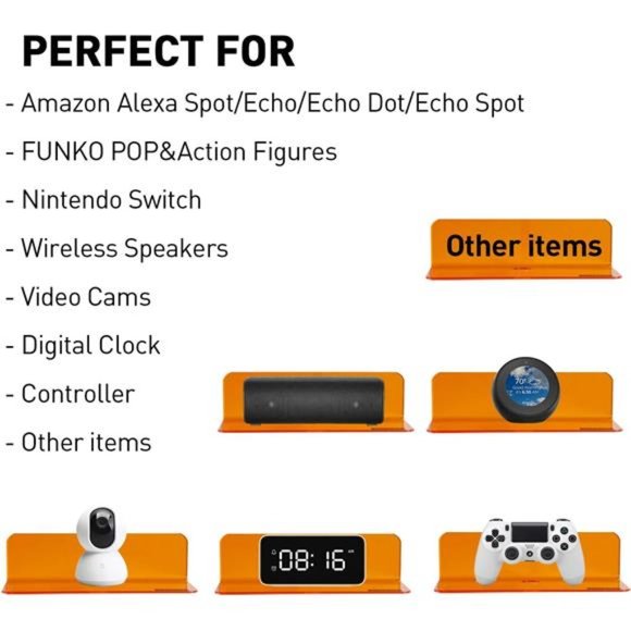 Small Acrylic Floating Wall Shelves Set of 2, Flexible Use of Wall Space, 9 Inch - Picture 6 of 6